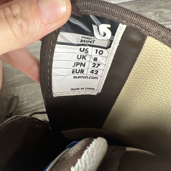 Women’s US 10 Burton Mint Snowboard Boots Speed Zone Lacing Brown USED - Picture 10 of 13